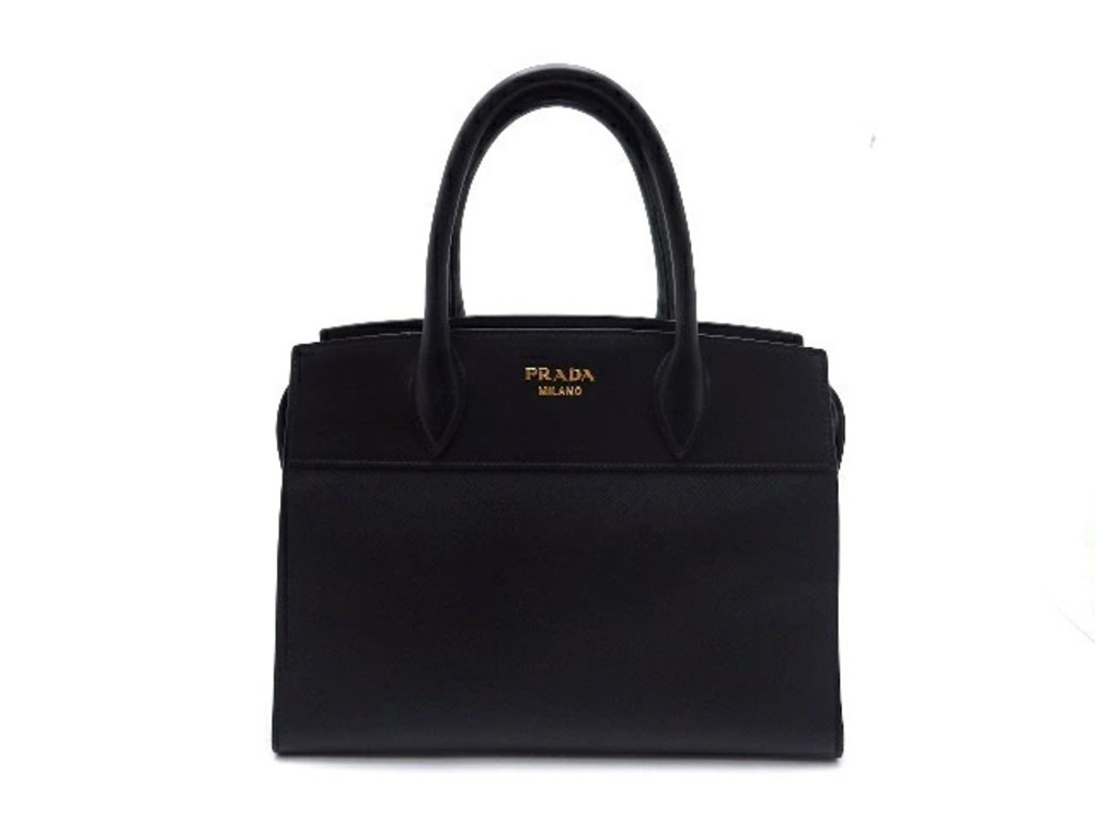 Prada Esplanade Bag Fiano Leather Black